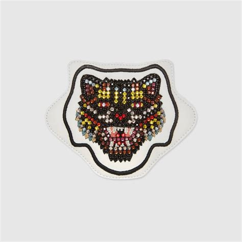 angry cat patch gucci|Gucci Angry Cat Leather Patch in White for Men .